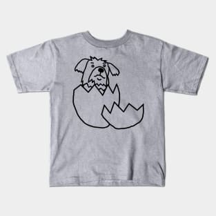 Cute Dog Hatching from Egg Outline Kids T-Shirt